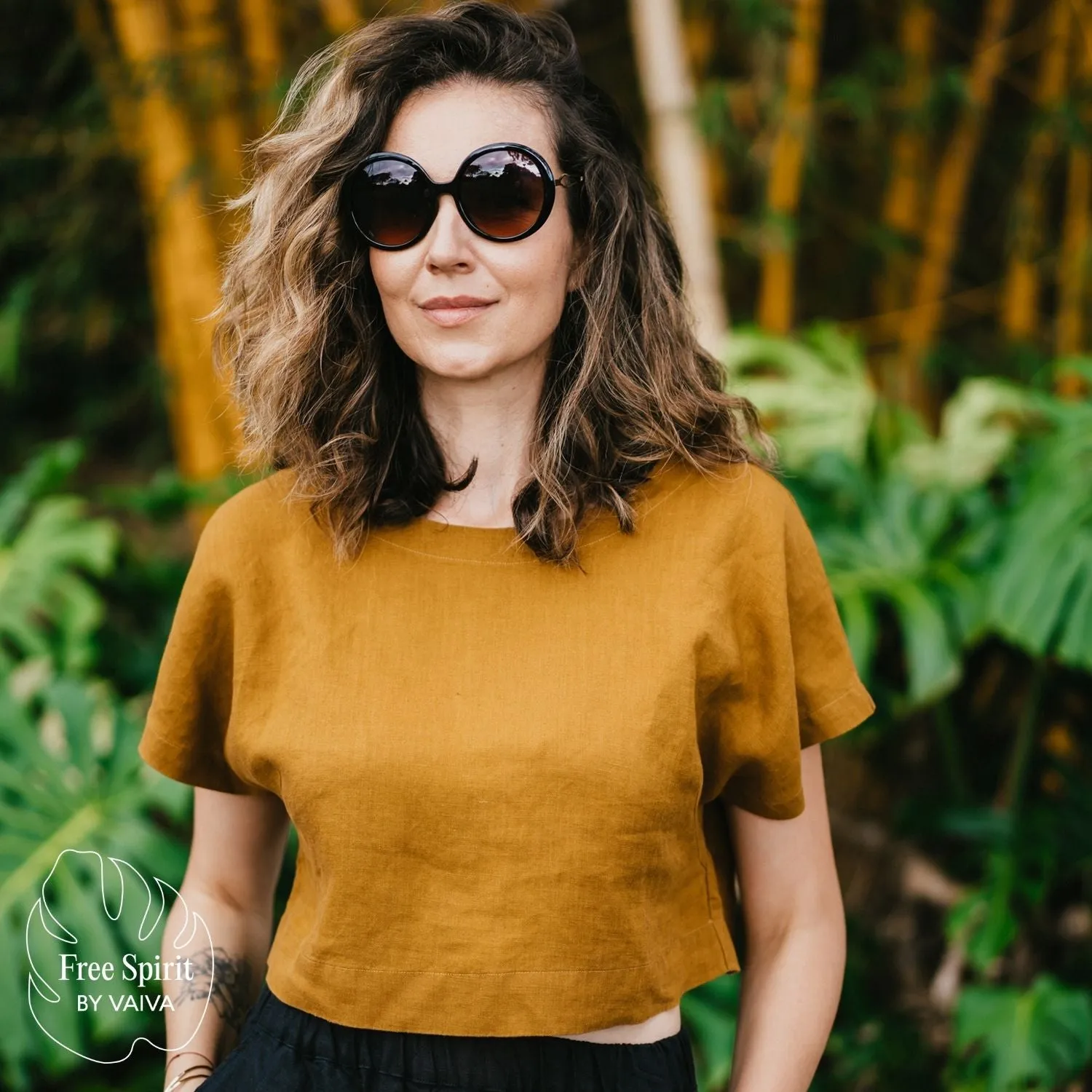 Bronze Linen Kaia Top