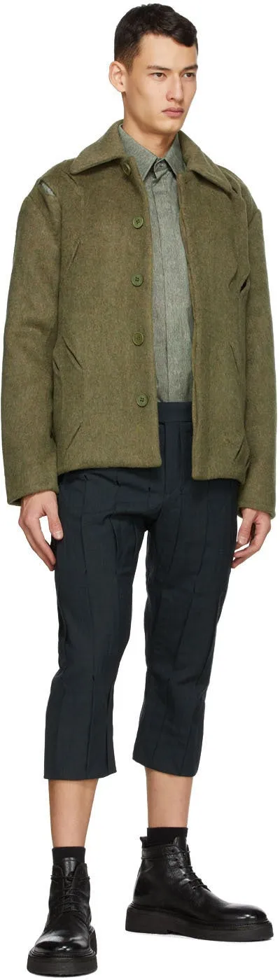 Cornerstone Navy Wool Pleated Trousers