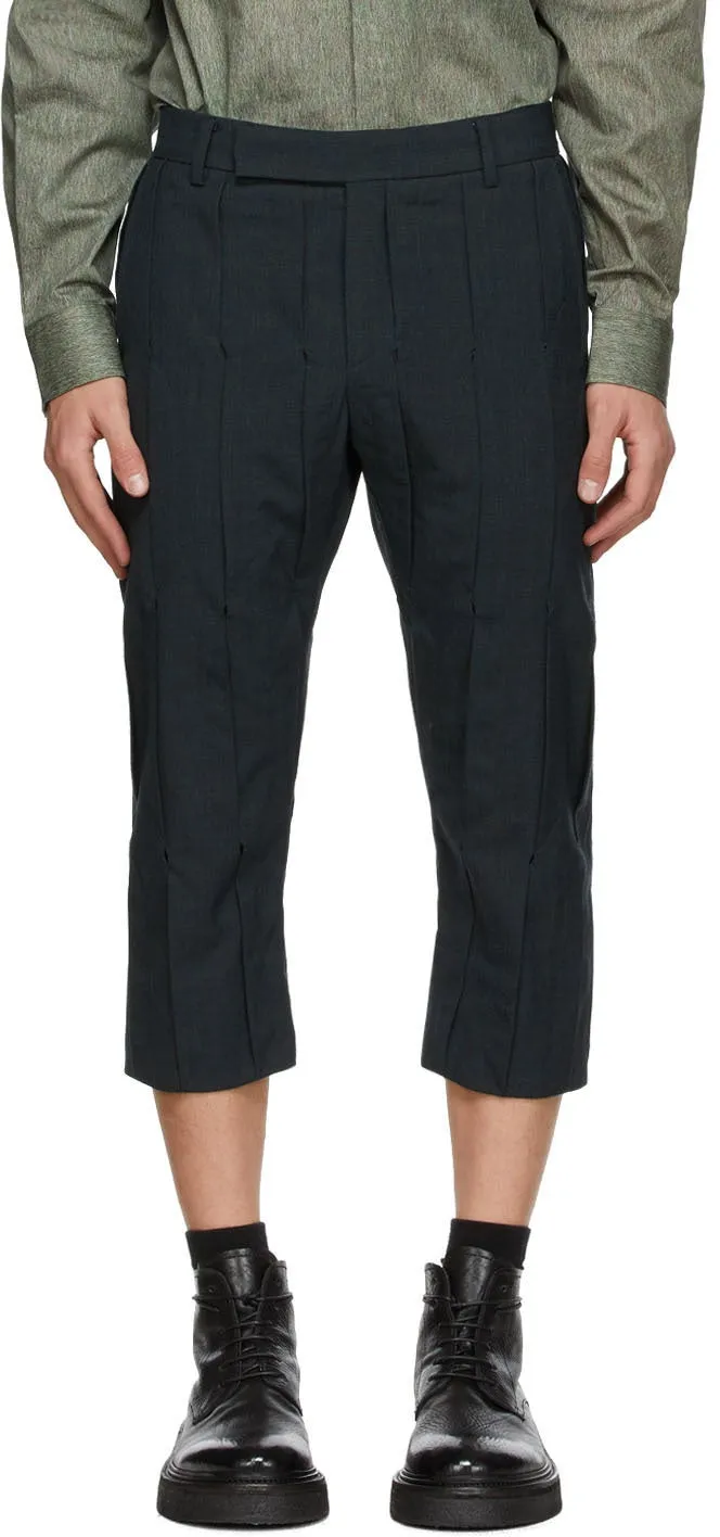 Cornerstone Navy Wool Pleated Trousers