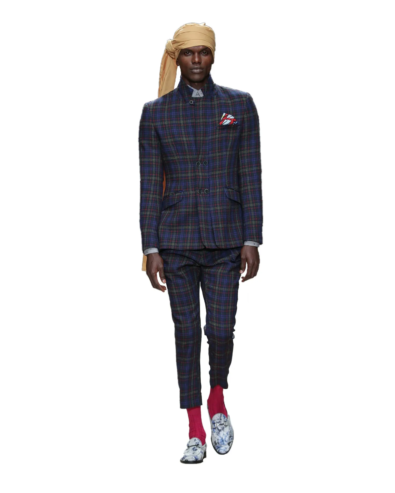 Cropped Trousers With 3D Side Pocket - Check
