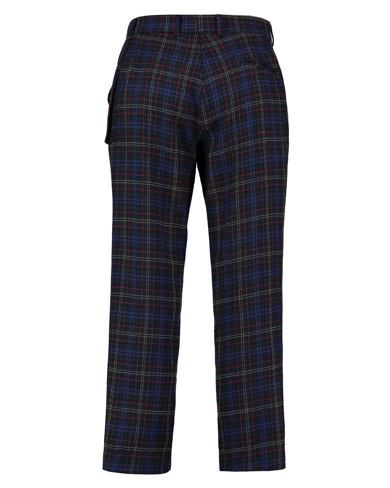 Cropped Trousers With 3D Side Pocket - Check