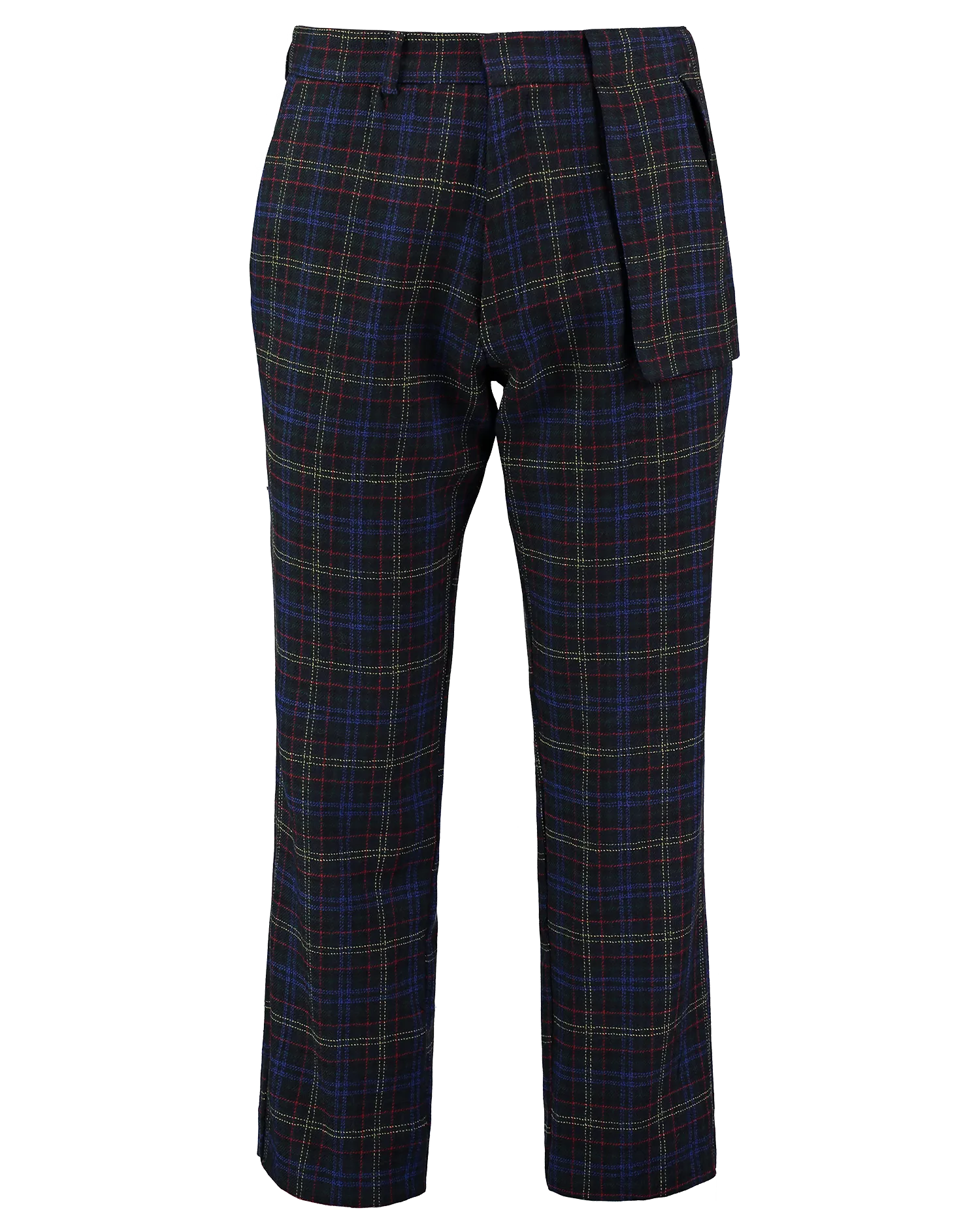 Cropped Trousers With 3D Side Pocket - Check