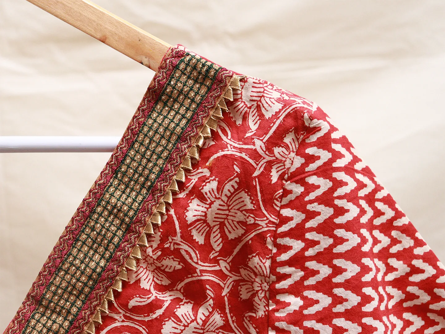 Garnet Red Ajrakh cotton blouse