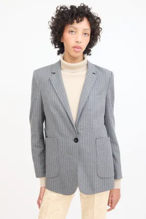 Grey & White Pinstripe Blazer