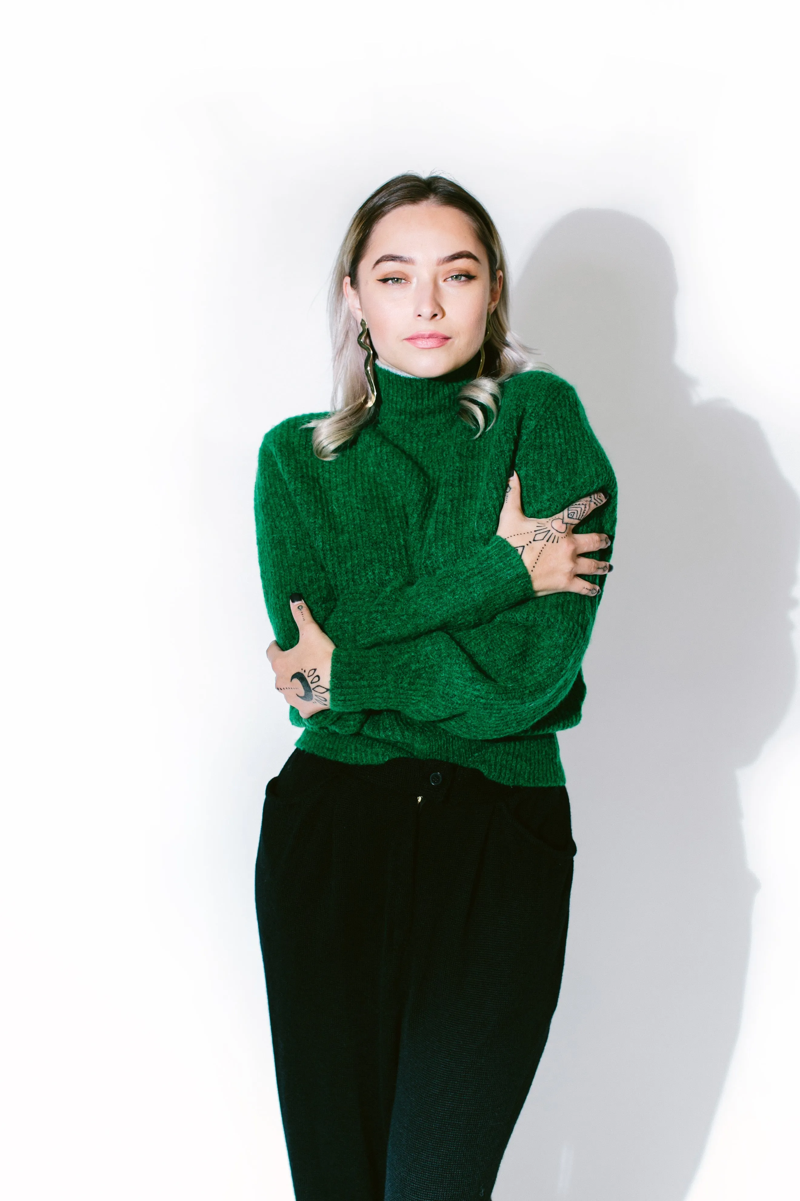 high-waisted alpaca trousers
