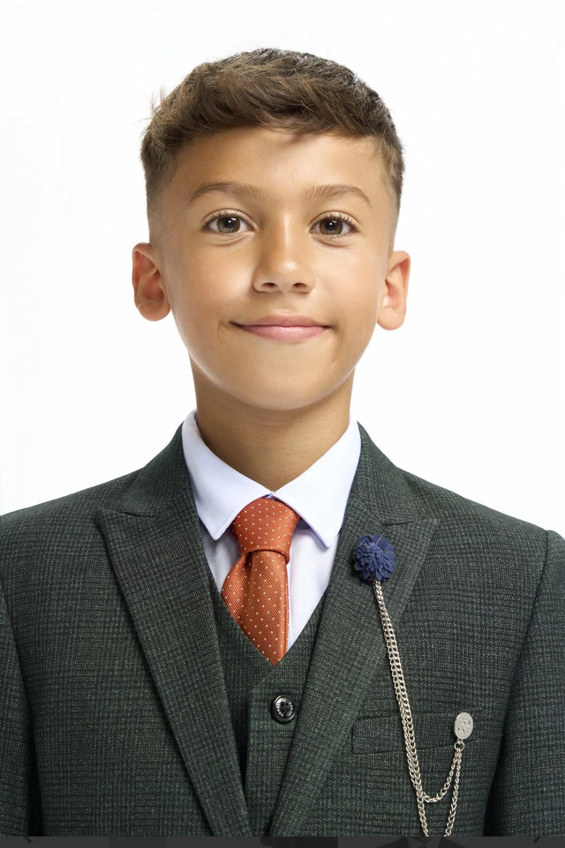 House of Cavani Boys Cardi Olive  Green 3pice Suit