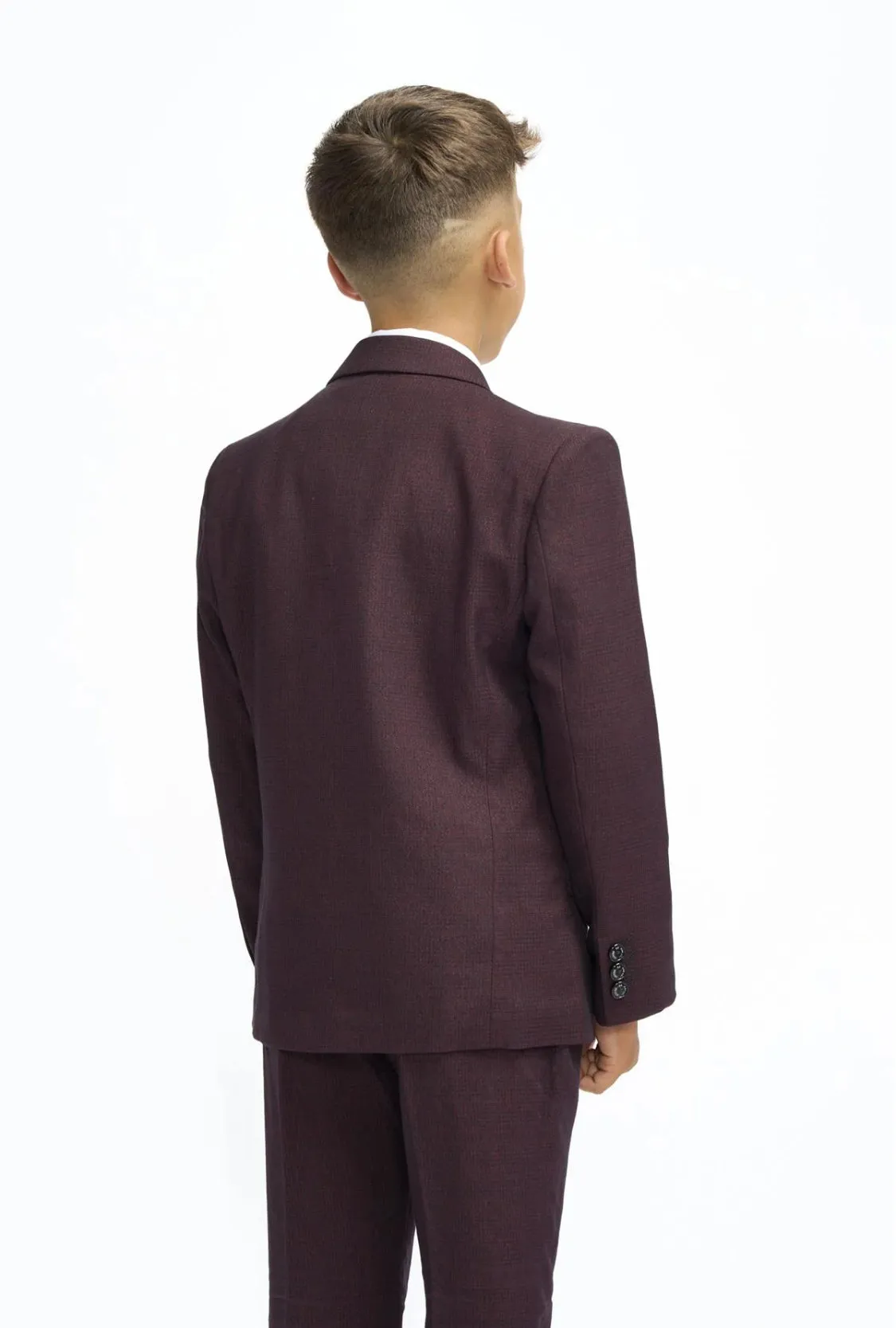 House of Cavani Cardi Boys Wine 3pice Suit