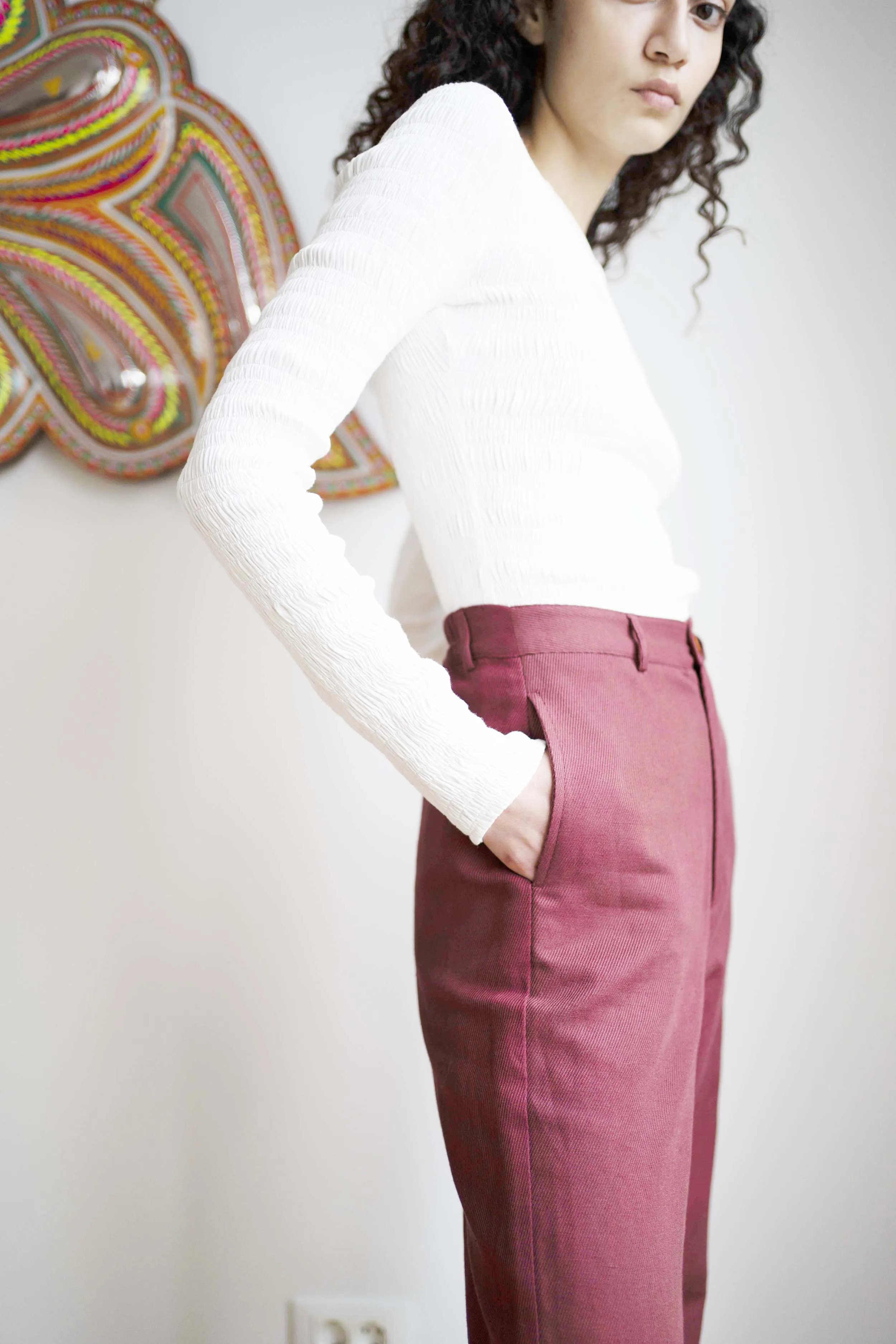 Idil Trousers - Burgundy
