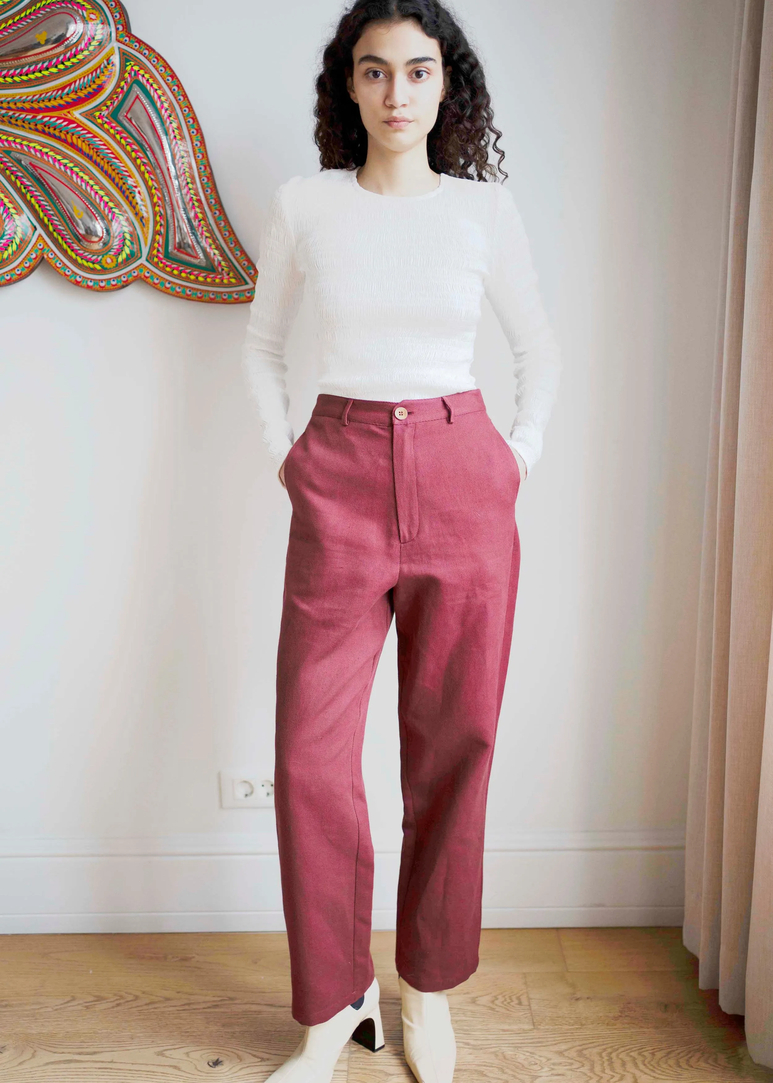 Idil Trousers - Burgundy
