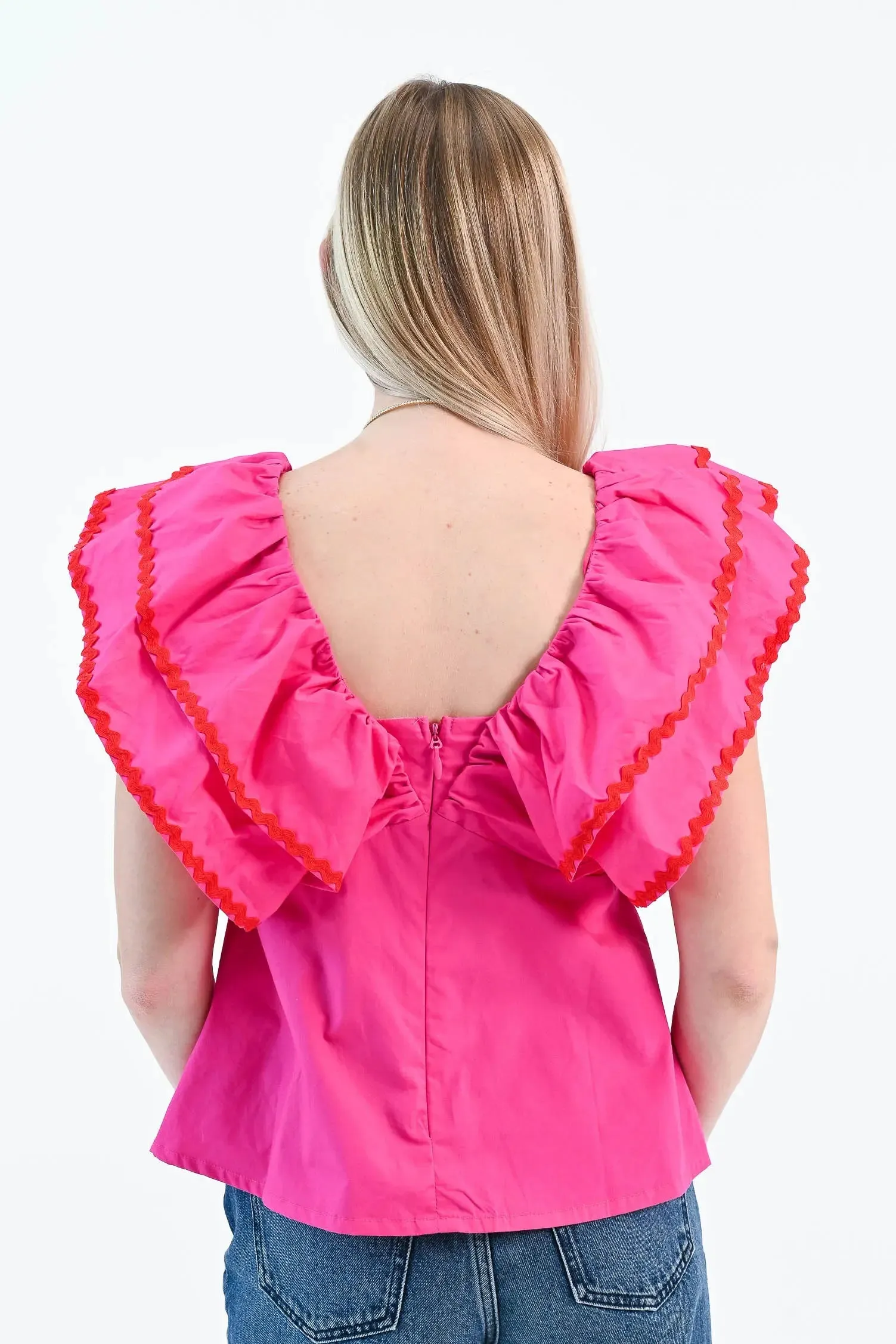 It Needs Passion Pink Ruffle Babydoll Top