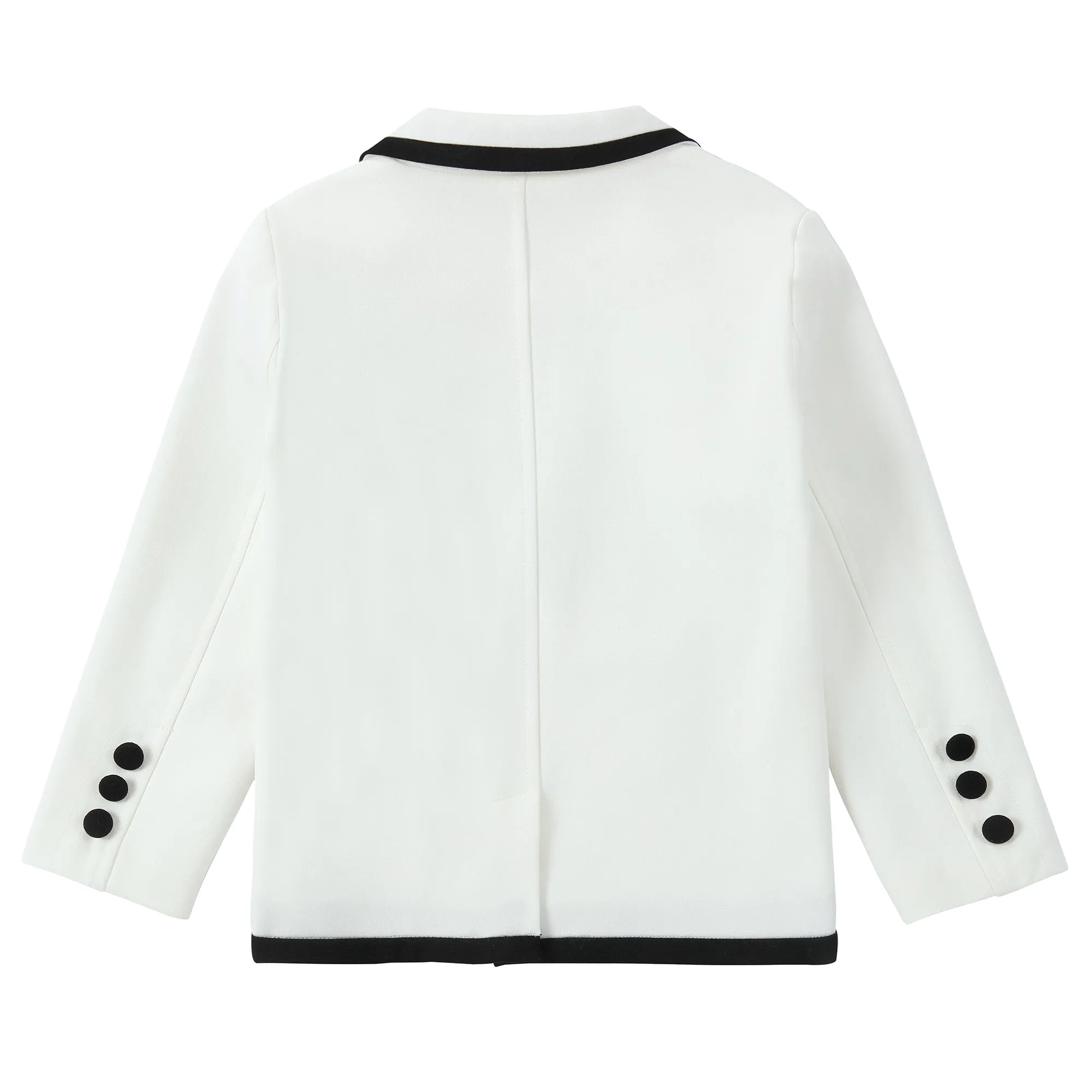 Ivory/ Black Double Breasted Blazer