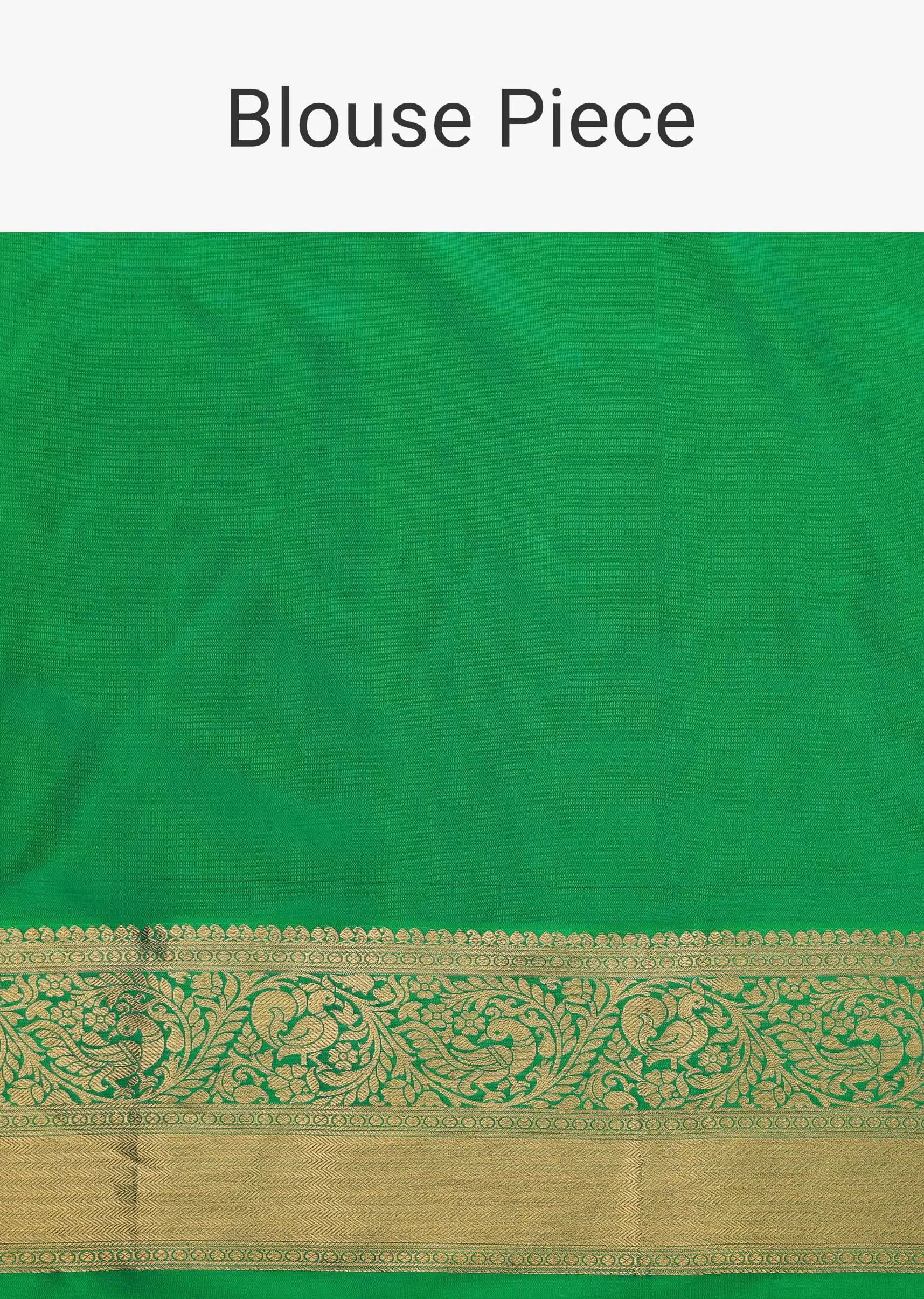 Jade Green Kanjivaram Saree In Zari Weave With An Unstitched Blouse