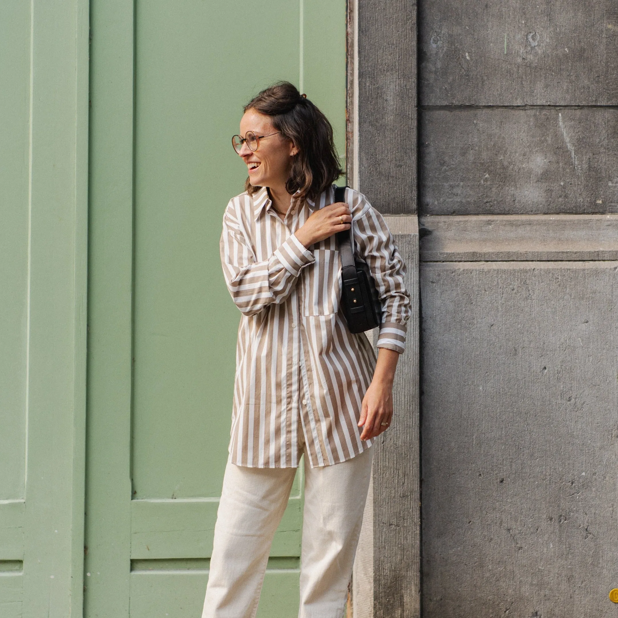 LAST ONES in XS - Jan 'n June Mamro Blouse - Camel Striped