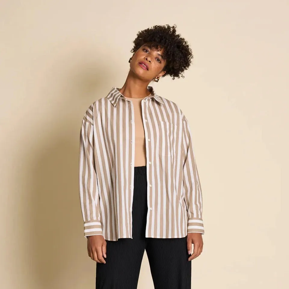 LAST ONES in XS - Jan 'n June Mamro Blouse - Camel Striped