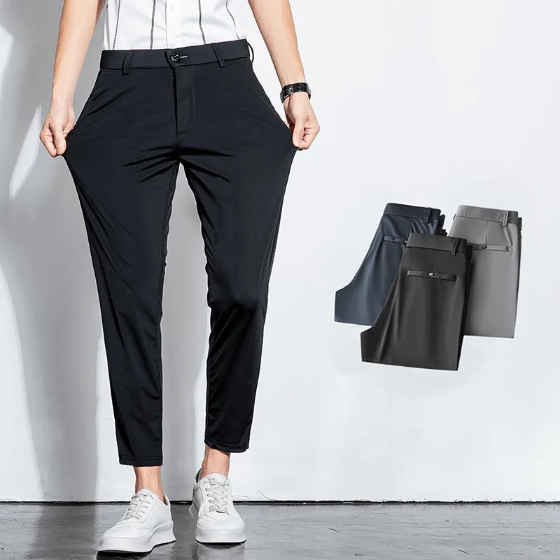 Men's Formal Long Trousers: Classic Fit Work Pants