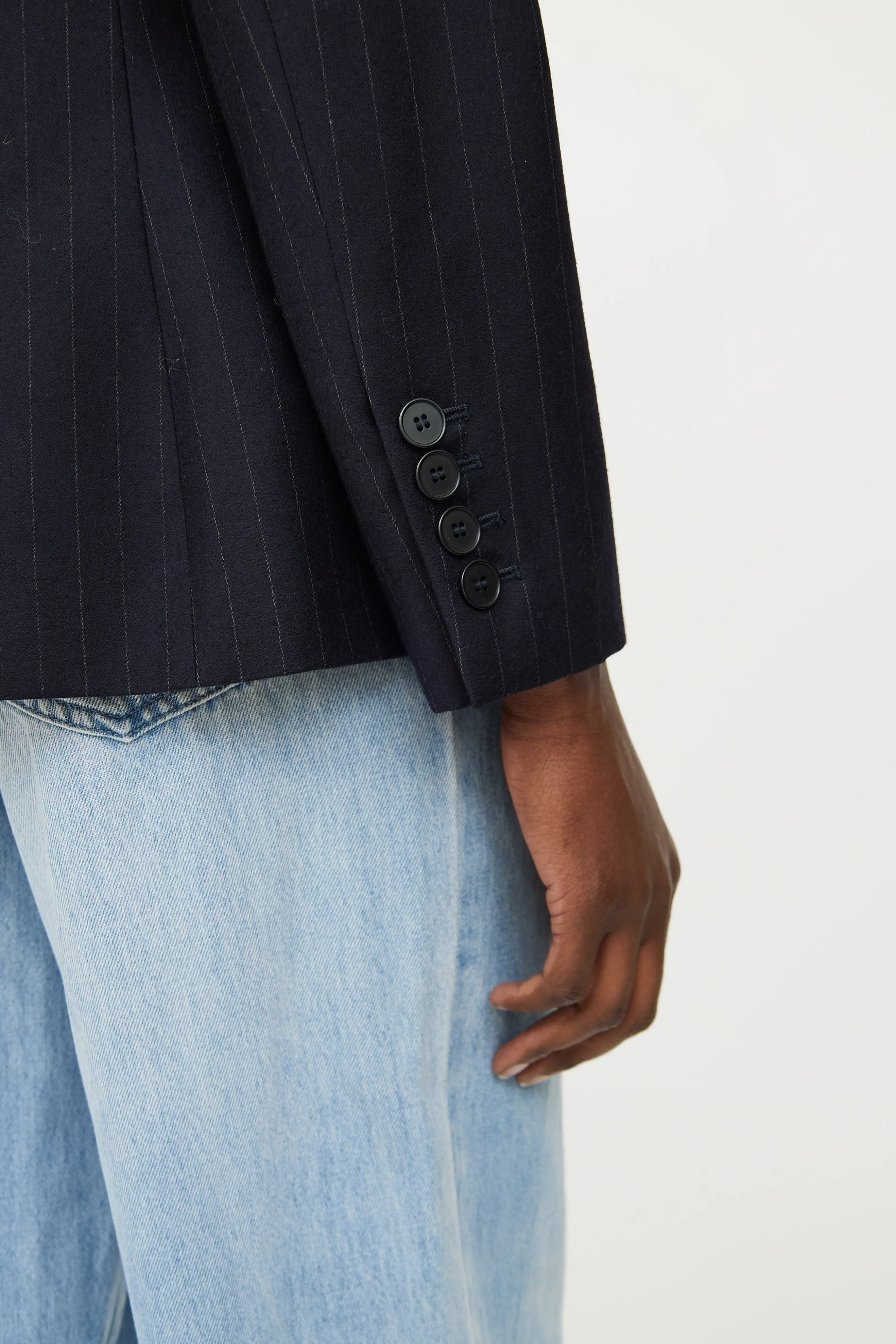 Navy Pinstripe Blazer