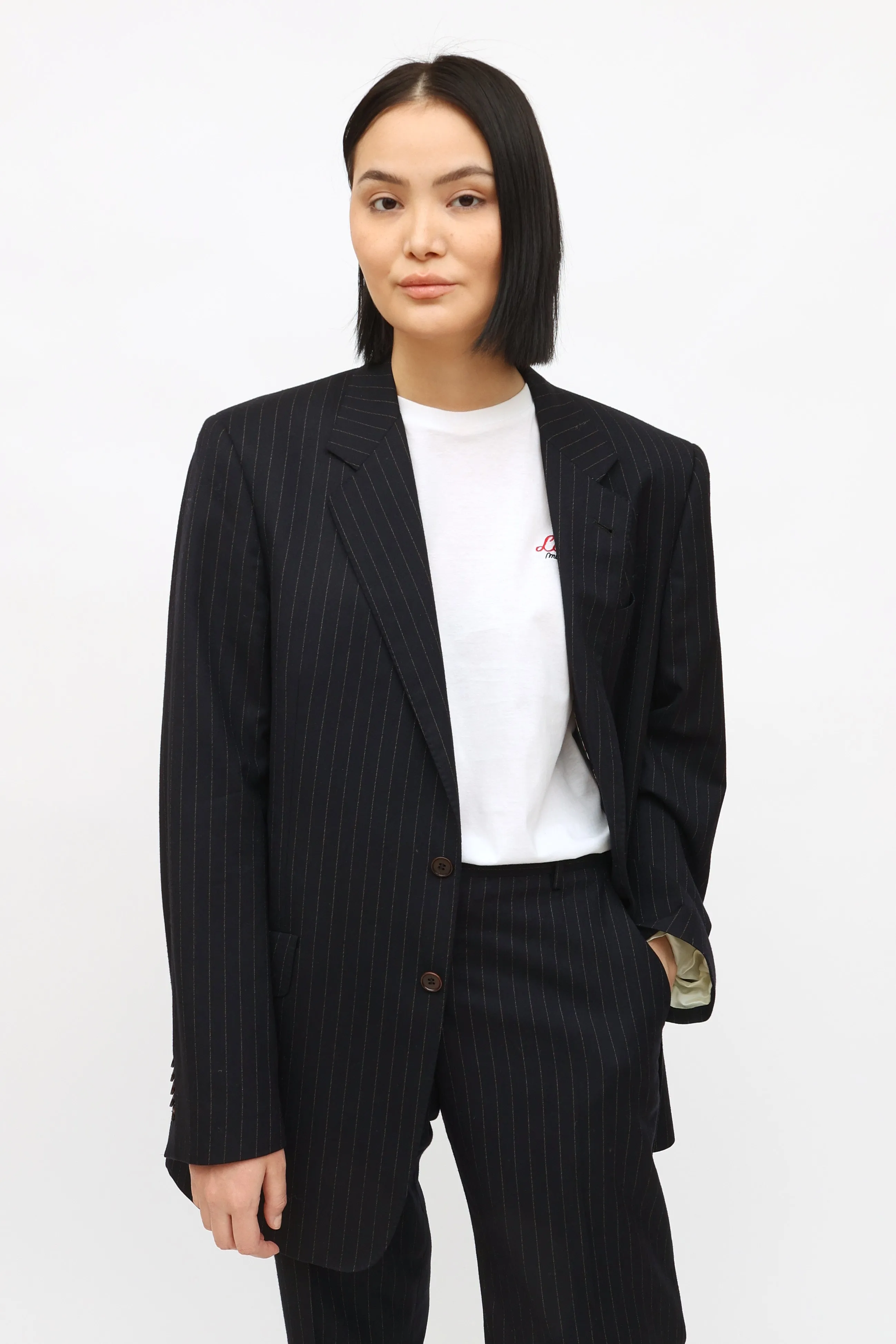 Navy The Westbourne Pinstripe Blazer