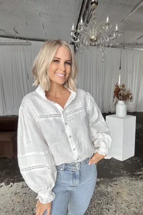 OCTAVIA LINEN BLOUSE - White