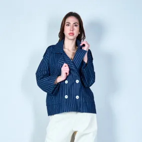 Pinstripe double-breasted blazer wholesale