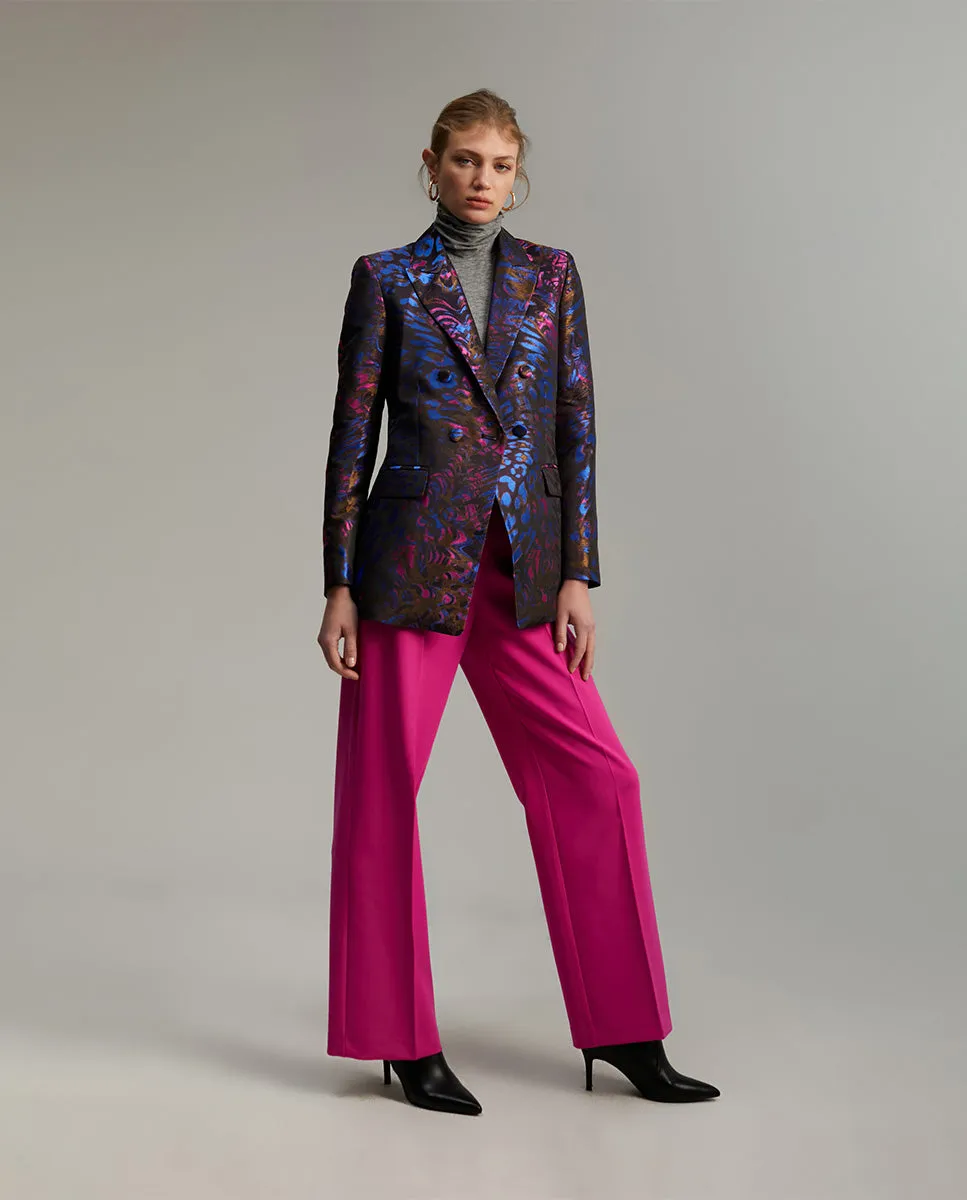 Printed jacquard blazer