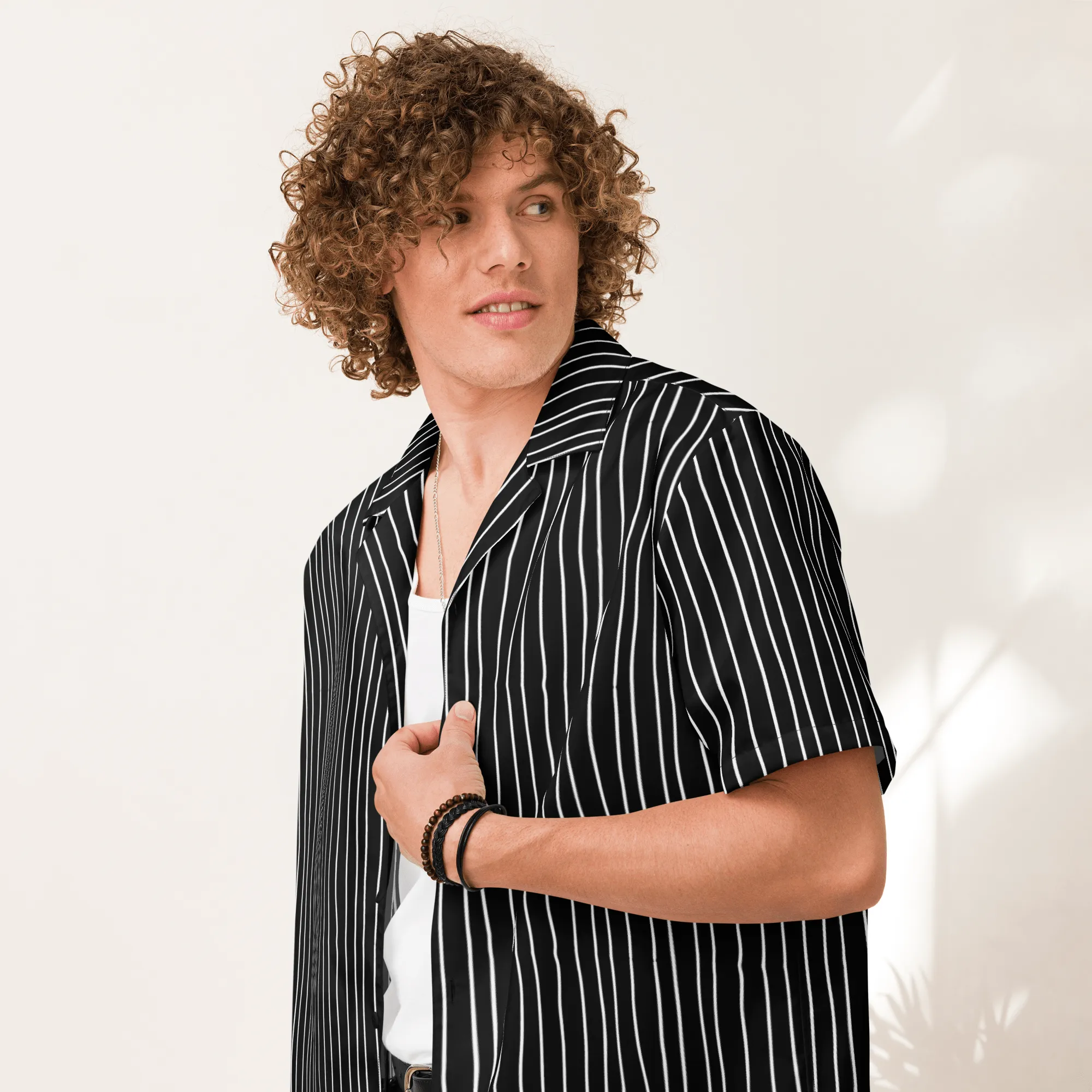 Pumpkin King Pinstripes Button-Up Shirt