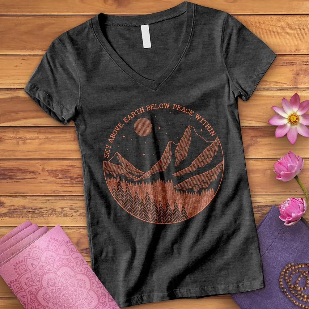 Sky Above Mountain  V-Neck
