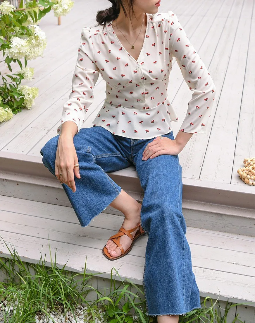V-NECK FLORAL BLOUSE
