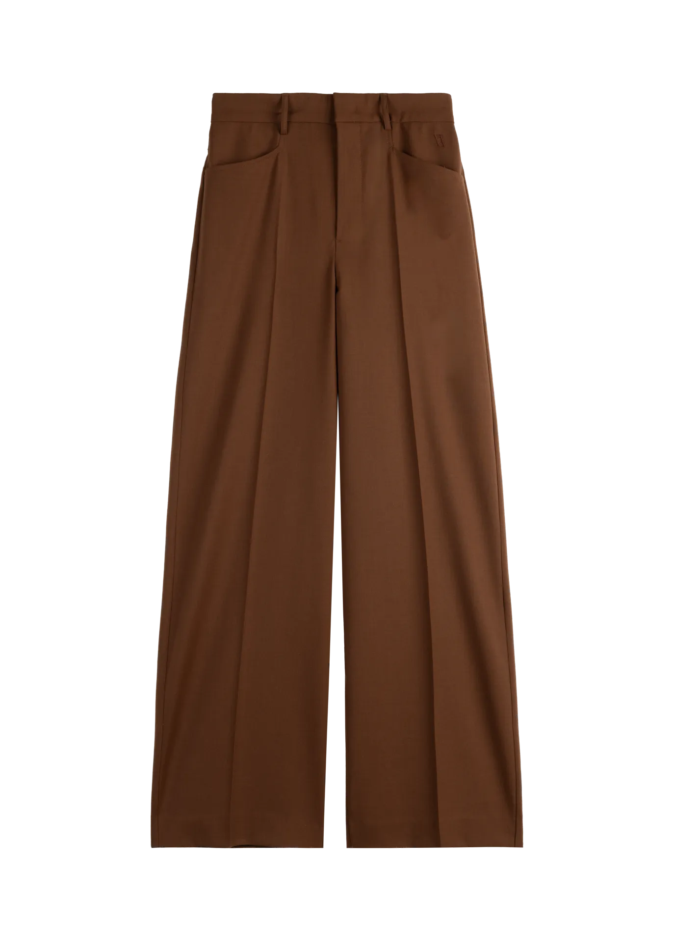 Wool tailored wide trousers