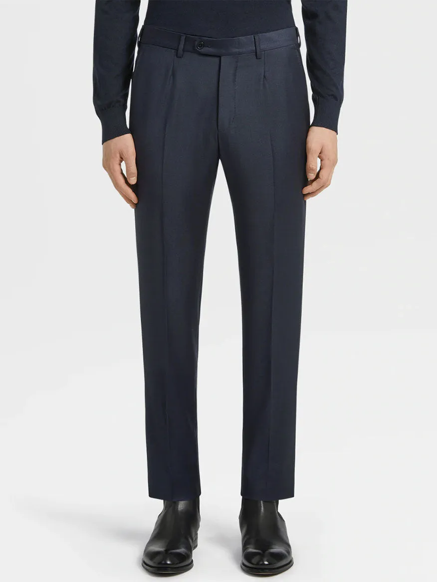 Zegna Navy Blue Milano Trofeo™ Wool Suit in Pinpoint Pattern
